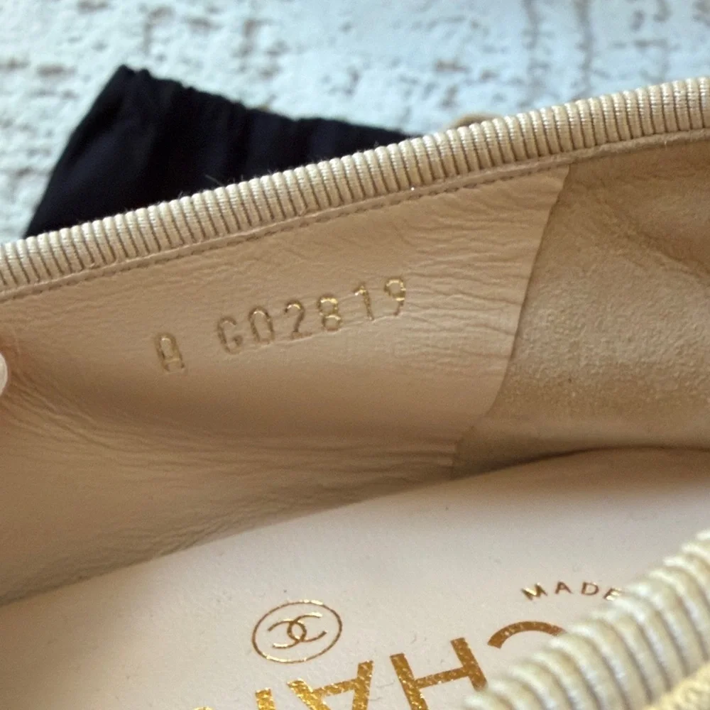 Gold Chanel Ballet Flats